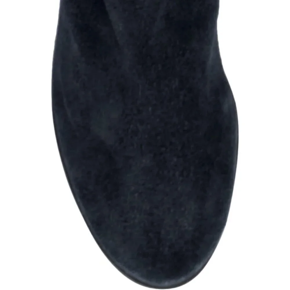 Women's Bright Blue Above the Knee Pointed Toe Low Heel Calypso Winter Long Boot